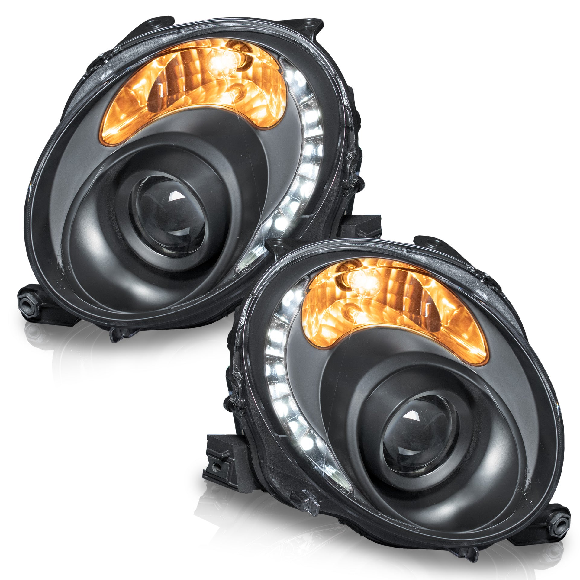 Faros Fiat 500 09-15 c/lupa y luz de dia Performance