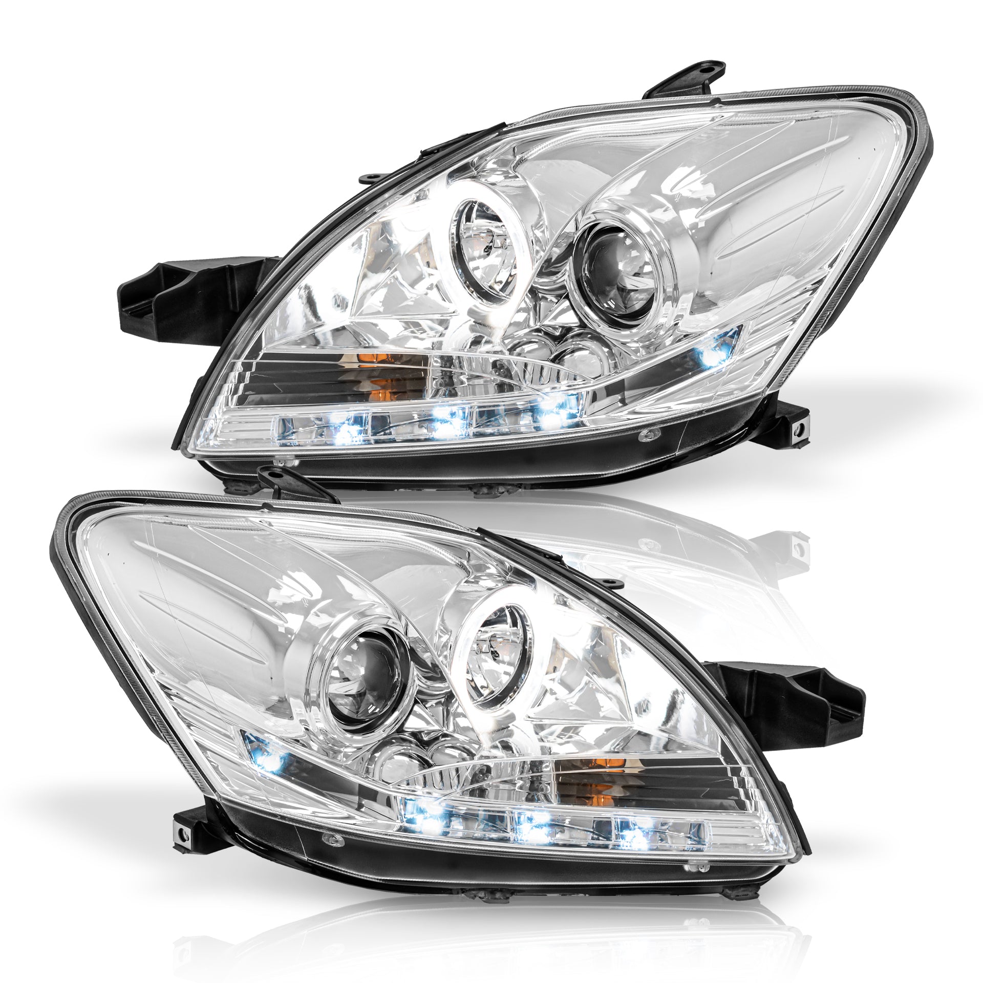 Faros Yaris 06-15 sedan c/lupa tira LED Performance
