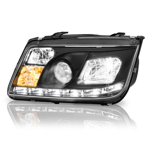 Faros Jetta A4 c/lupa tira Led 99-07