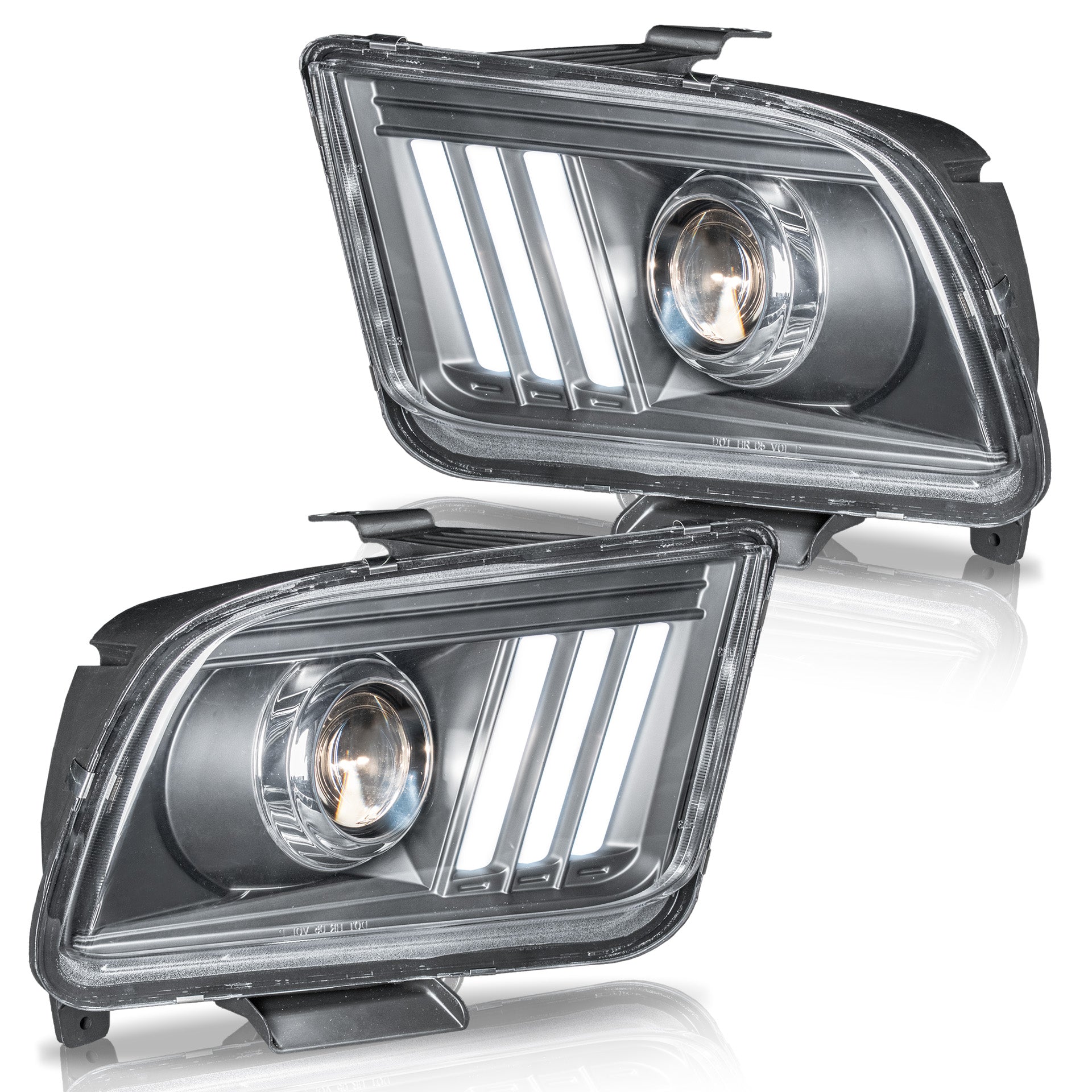 Faros Mustang 05-09 c/lupa y luz de dia Performance