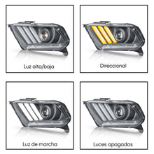 Load image into Gallery viewer, Faros Mustang 10-14 c/lupa y luz de dia senciaciales