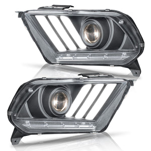 Faros Mustang 10-14 c/lupa y luz de dia senciaciales