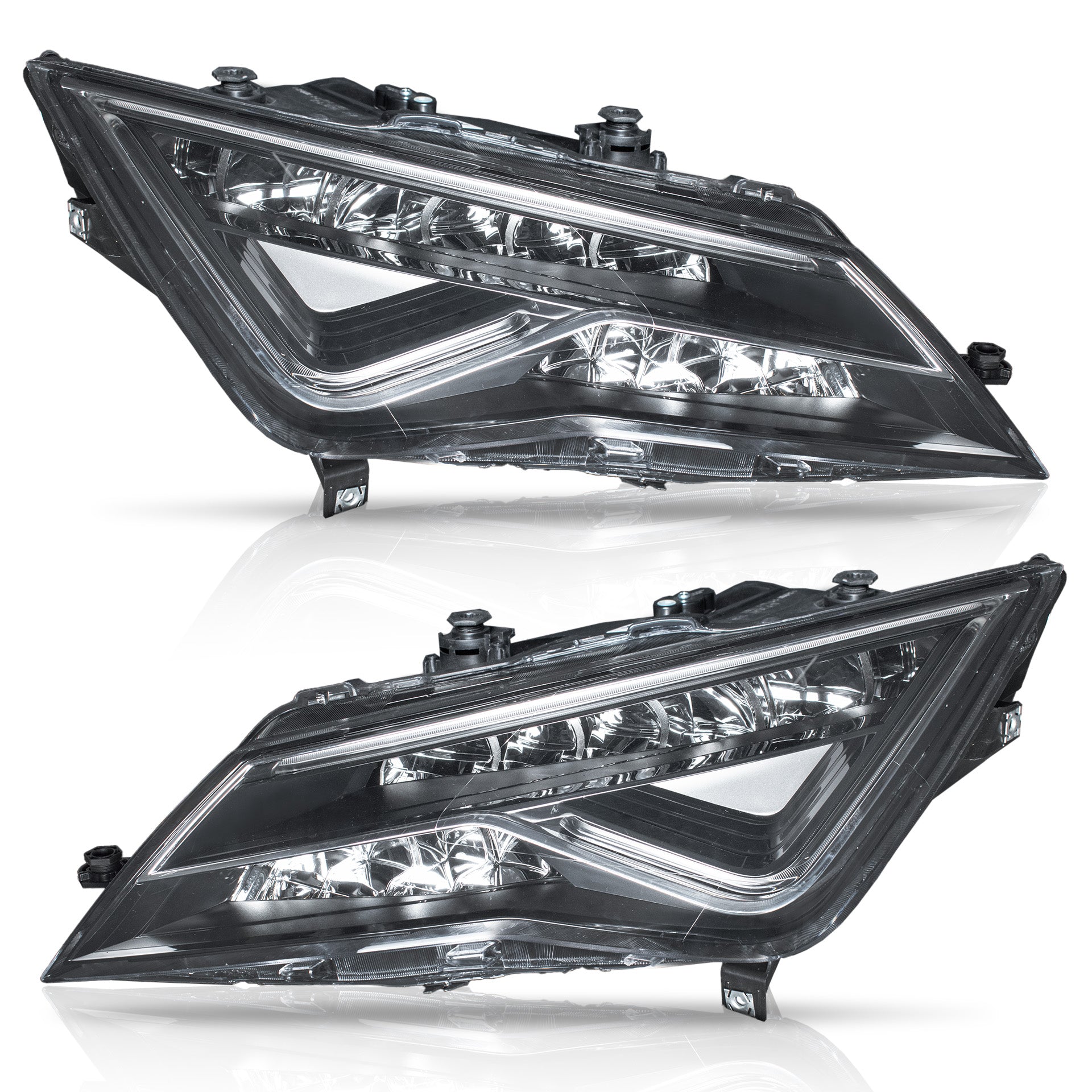 Faros Leon 14-20 style upgrade a FR LED c/balastras y modulos