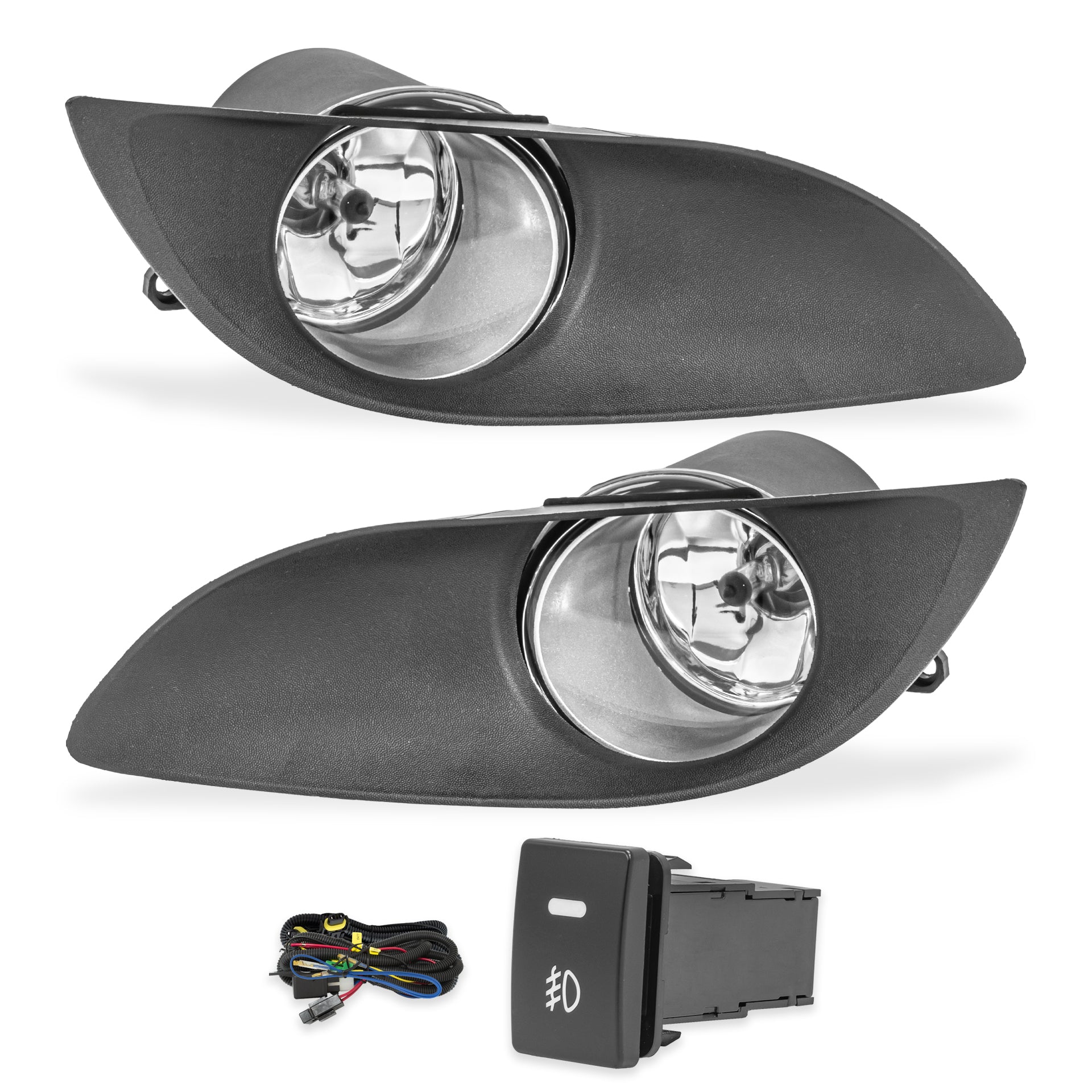 Kit faros de niebla Yaris 09-13 Hatch back  c/arnes switch oem y focos H11