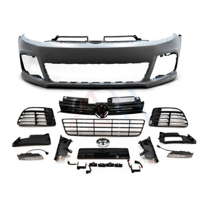 Defensa Golf Rline 09-13 Incluye: 2 luz LED de día, 2 rejillas, 1 rejilla central, 1 parrilla superior, 1 spoiler inferior, 1 portaplaca