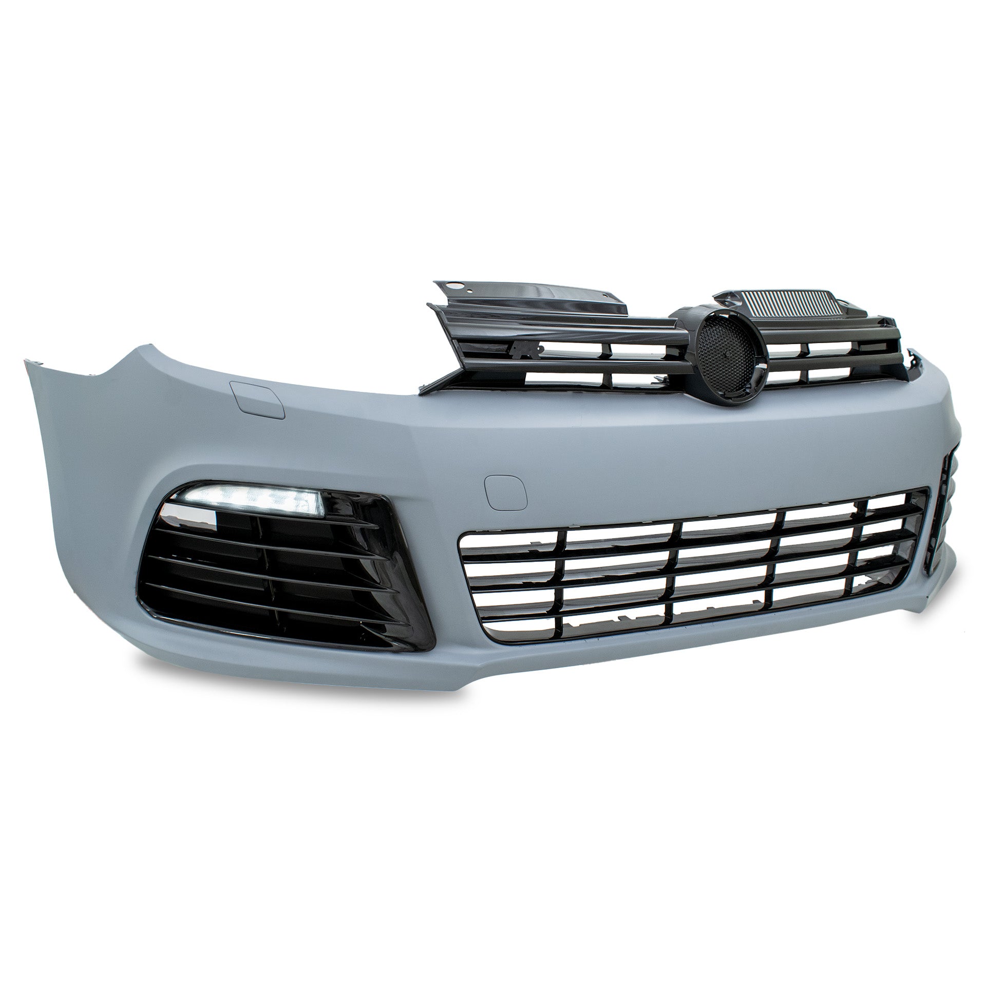 Defensa Golf Rline 09-13 Incluye: 2 Led luz de dia, 2 rejillas, 1 rejilla central, 1 parrilla superior, 1 spoiler inferior, 1 portaplaca