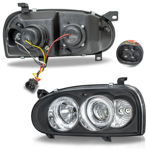 Faros Golf 93-99 lupa y ojo de angel mica de vidrio