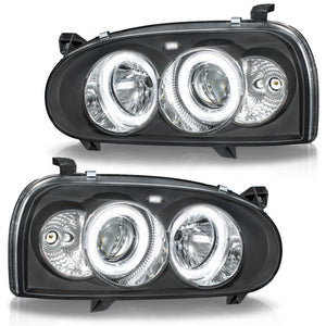 Faros Golf 93-99 lupa y ojo de angel mica de vidrio