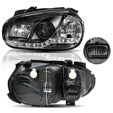Cargar imagen en el visor de la galería, Faros Golf A4 99-02 c/lupa tira de Led