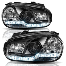 Cargar imagen en el visor de la galería, Faros Golf A4 99-02 c/lupa tira de Led