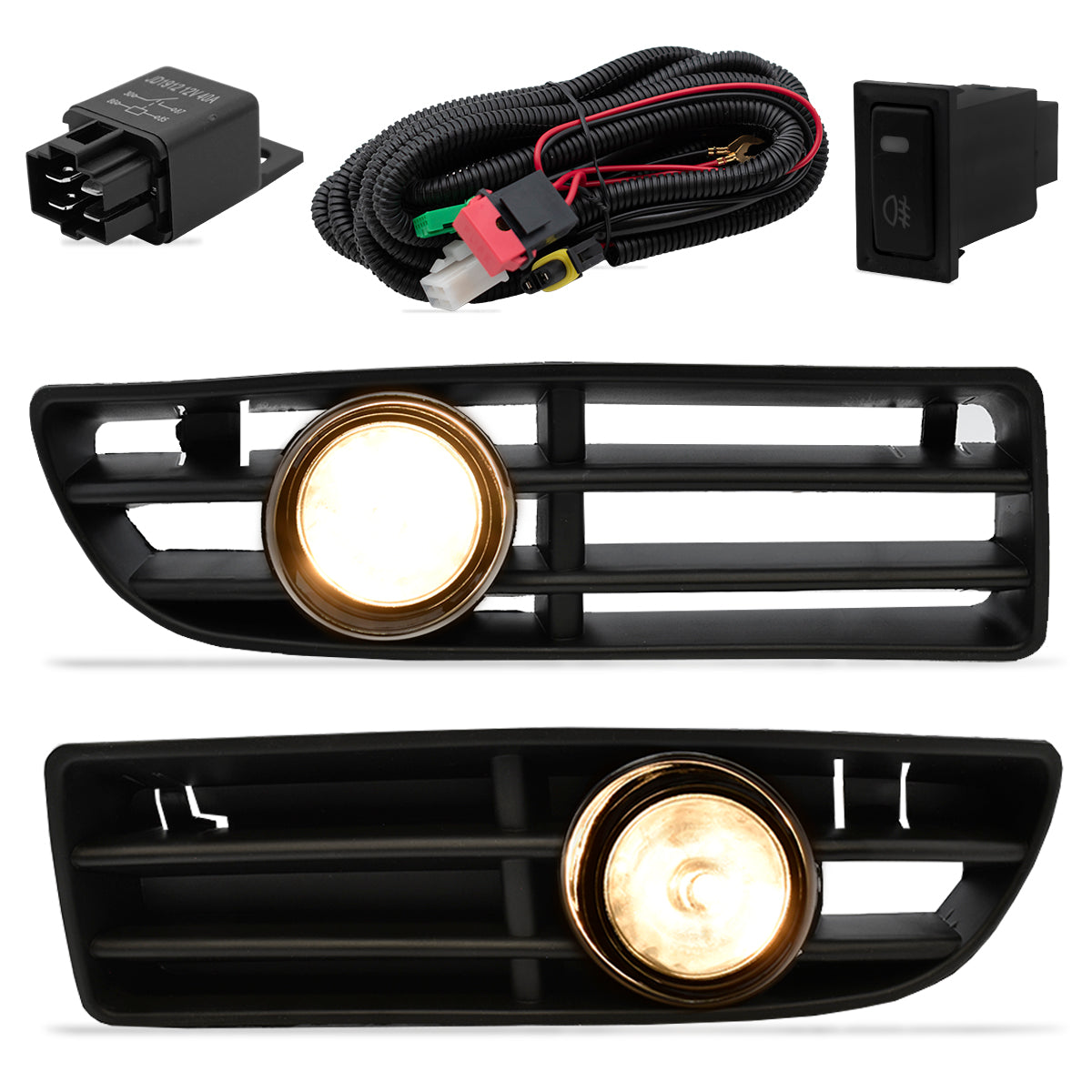 Faros de niebla Jetta 00-07 c/arnes switch univ. y focos