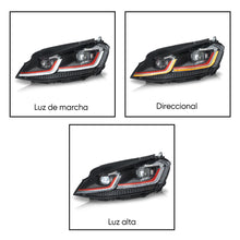 Load image into Gallery viewer, Faros Golf 15-17 c/lupa y Led secuenciales estilo R