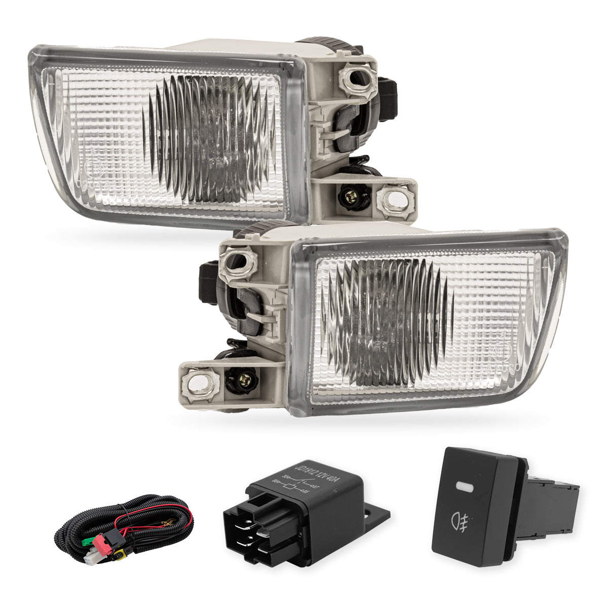 Kit Faros de niebla con lupa Golf/Jetta 93-99 c/arnes switch Universal y focos H3