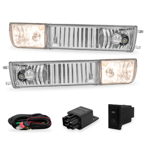 Faros de niebla cromo + cuartos Golf/Jetta 93-99 c/arnes switch univ. y focos