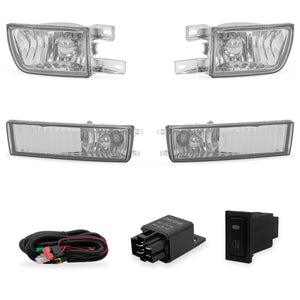 Faros de niebla cromo + cuartos Golf/Jetta 93-99 c/arnes switch univ. y focos