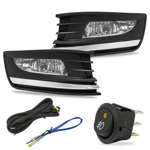 Kit Faros de niebla Vento 16-19 faro negro, moldura cromo c/arnes, switch Universal y focos