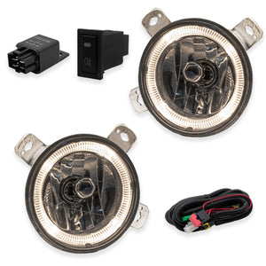 Faros de niebla Golf 88-91 ojo de angel c/arnes switch univ. y focos