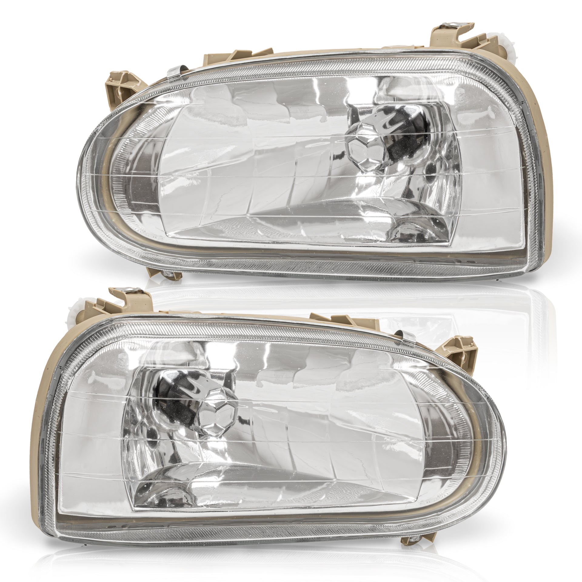 Faros Golf 93-99 cromo p/1 focos mica de vidrio