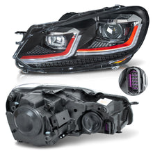 Load image into Gallery viewer, Faros Golf 6 09-13 doble lupa, DRL direcc.es Led ,  sin focos