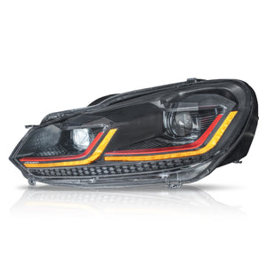 Faros Golf 7.5 18-21 c/lupa y Led secuenciales estilo R