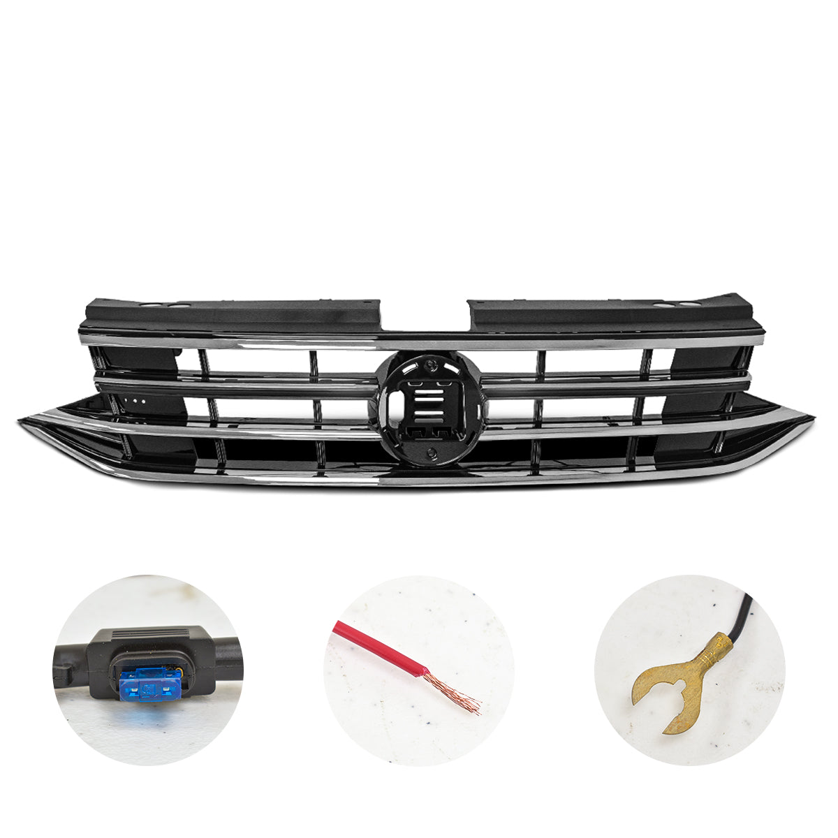 Parrilla Tiguan 22-24 con Led filo cromo
