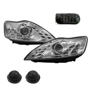 Faros Performance Focus 08-09 Cromo C/lupa Tira Led