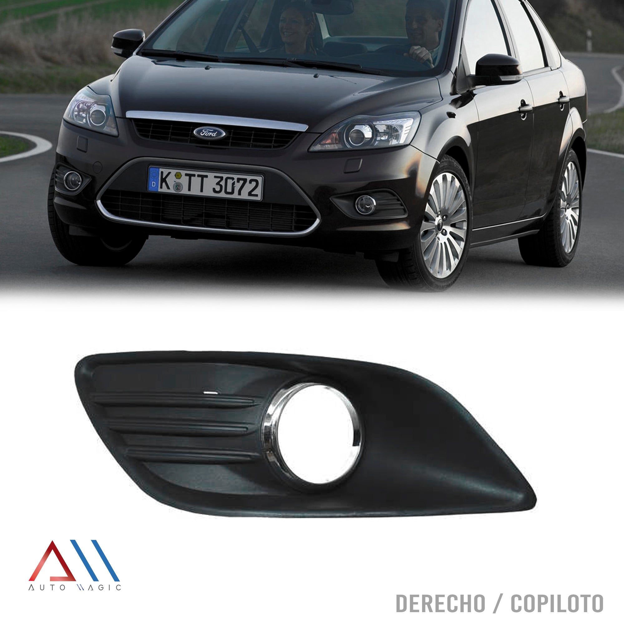Rejilla focus 09-11 c/moldura cromada p/faro niebla izquierdo