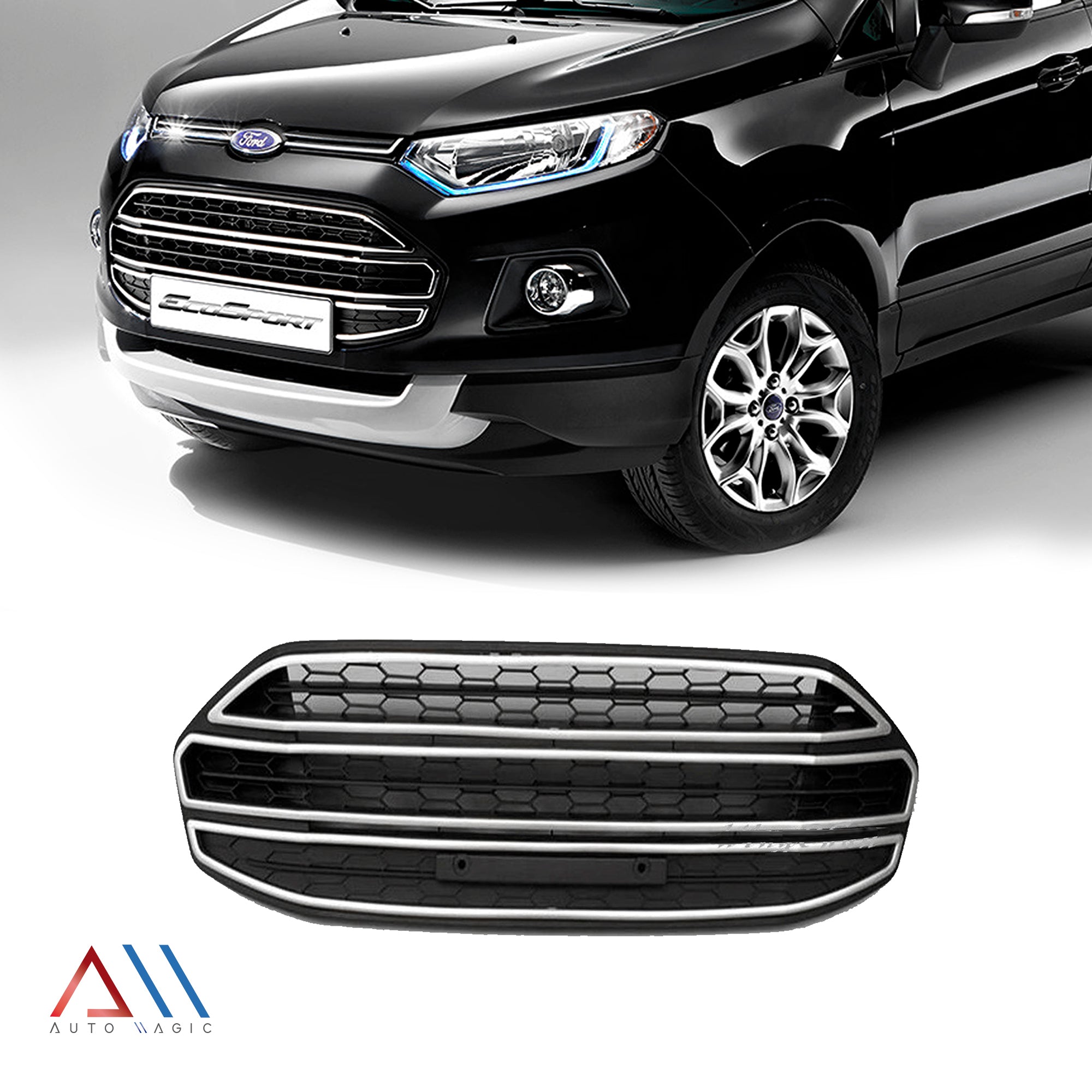 Parrilla de defensa Ecosport 13-17 c/moldura cromo central