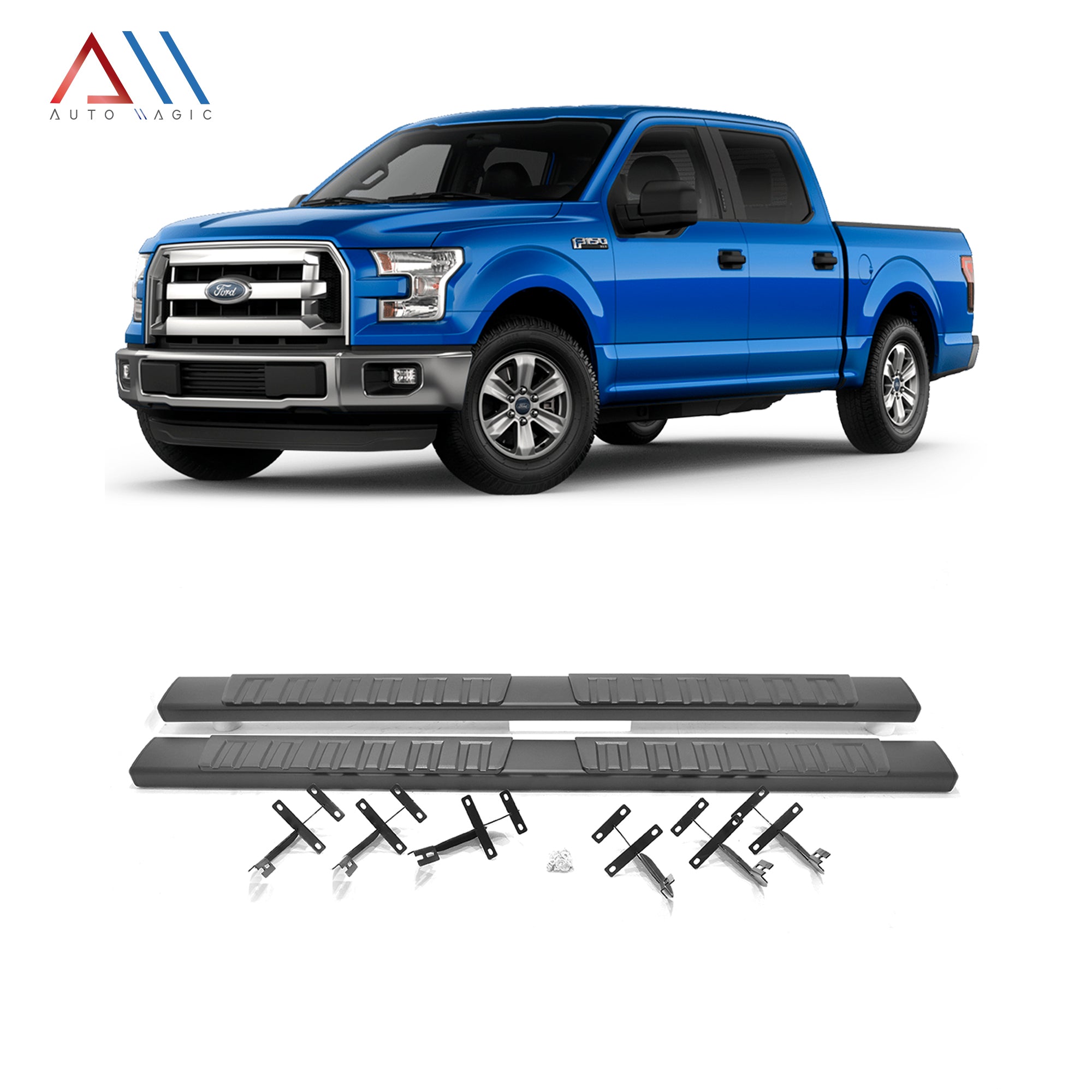 Estribos F-150 04-21 doble cabina metalicos