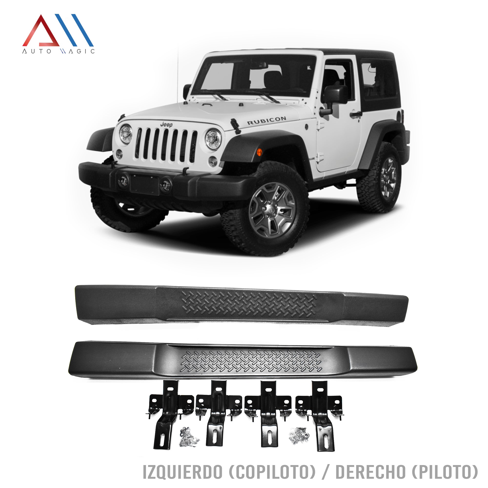 ESTRIBOS PARA WRANGLER -- RUBICON -- JK (2 PUERTAS) 2007 /2008 /2009 /2010 /2011 /2012 /2013 /2014 /2015 /2016 /2017 /2018.  (ENVIO GRATIS)