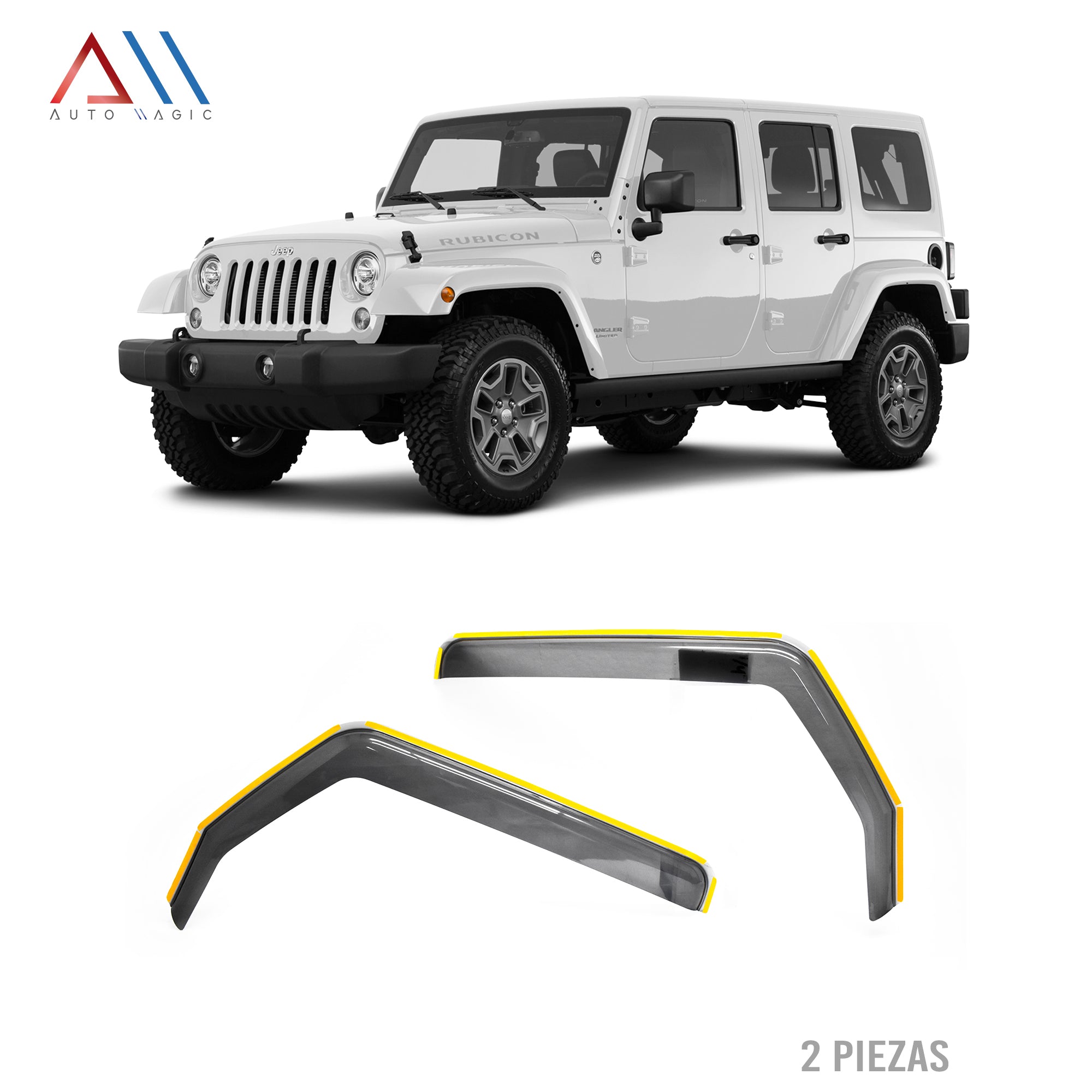 ROMPEVIENTOS DE VENTANA PARA JK -- WRANGLER  2007 /2008 /2009 /2010 /2011 /2012 /2013 /2014 /2015 /2016 /2017 /2018 (2 Piezas)
