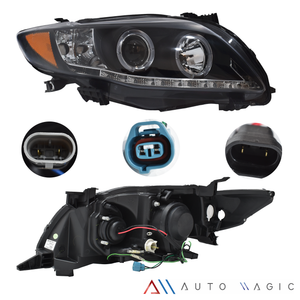 Faros Corolla 09-10 c/lupa tira LED Performance