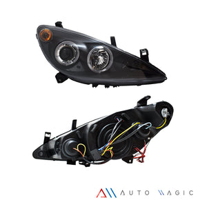 Faros Peugeot 307 98-07 c/lupa y ojo de angel Performance