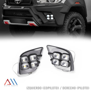 Cuartos c/Luz de dia Hilux 16-18 c/direccional LED