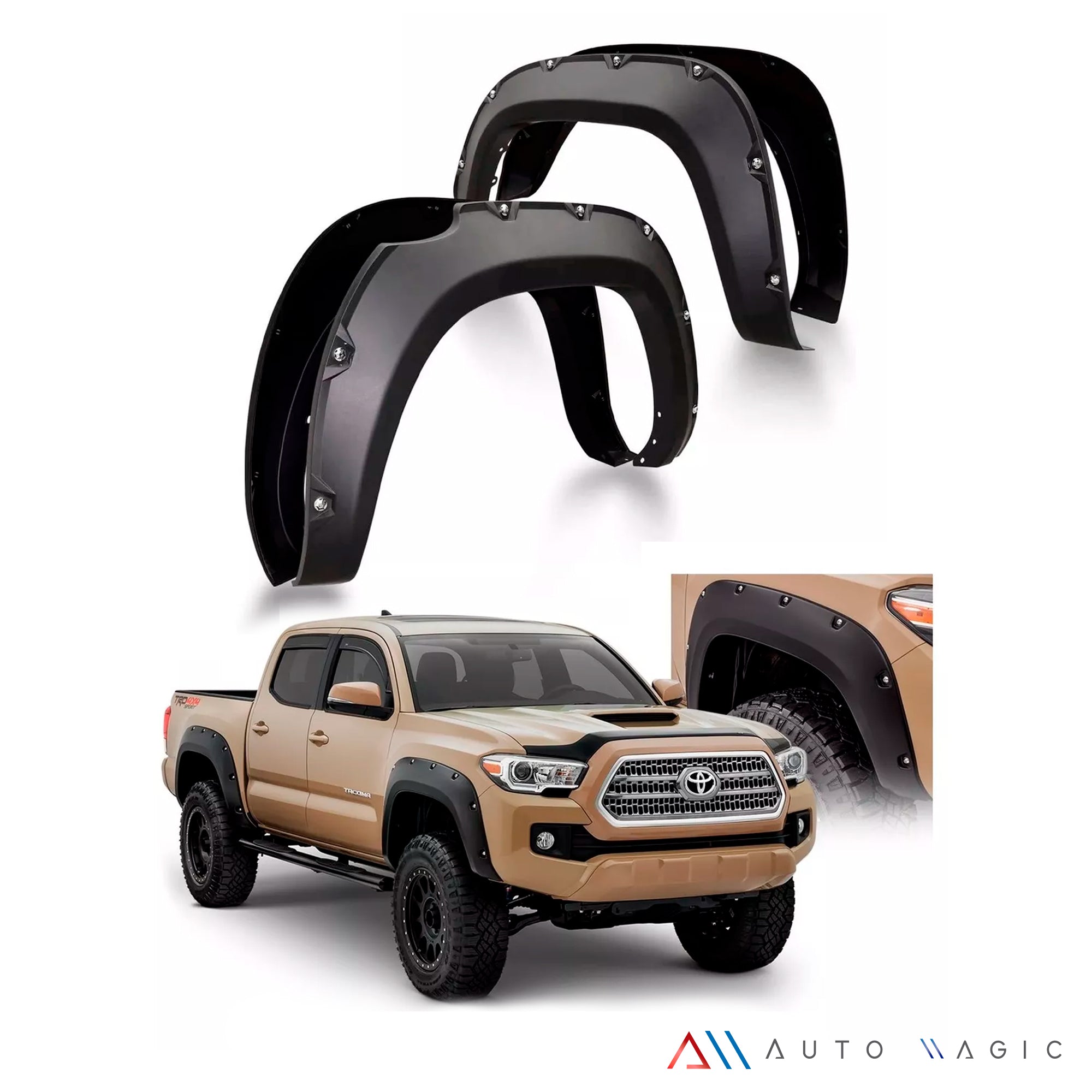 Cantoneras Tacoma 16-23 negro matte
